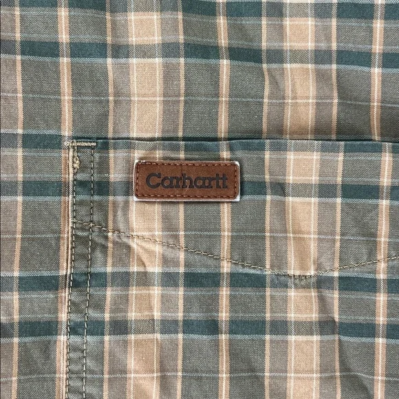 Vintage 90s Carhartt Plaid Long Sleeve Button Up Shirt Size XL - Picture 9 of 13